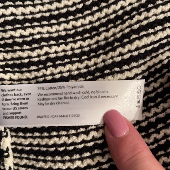 Eileen Fisher Black & Cream Striped Sweater - Picture 6 of 6